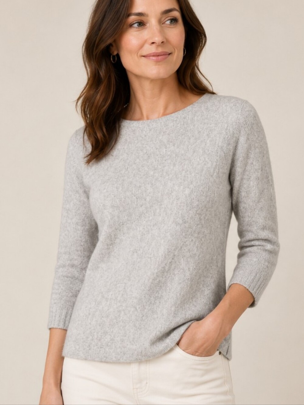 Vince Textured Boat Neck Wool/Cashmere Blend Sweater – Size M